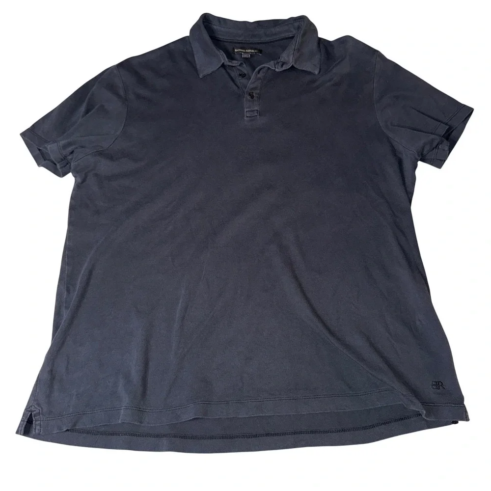Banana Republic Mens XXL black Short Sleeve‎ Polo Shirt Embroidered BR Logo